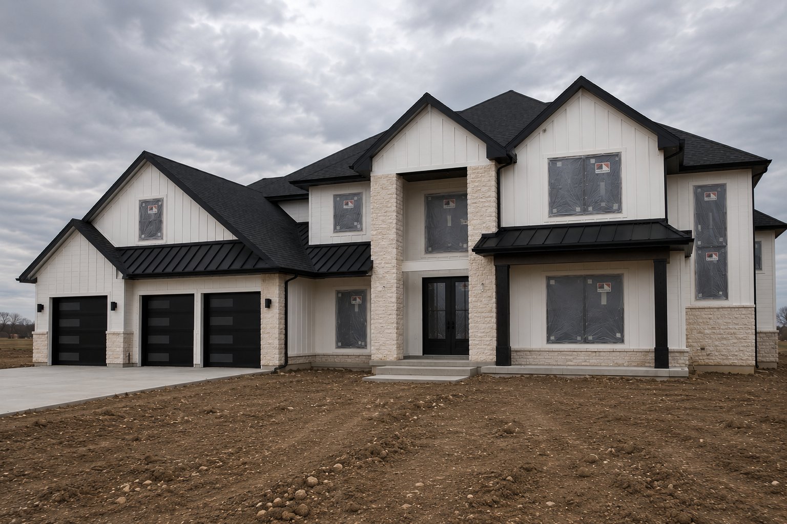 Custom home build exterior